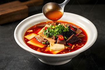 川菜毛血旺美食摄影图1