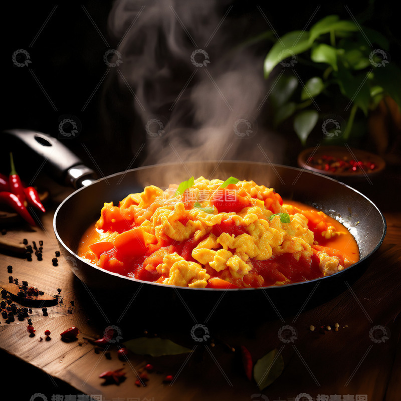 高清大图下载【趣麦麦图】美味番茄炒蛋美食摄影素材