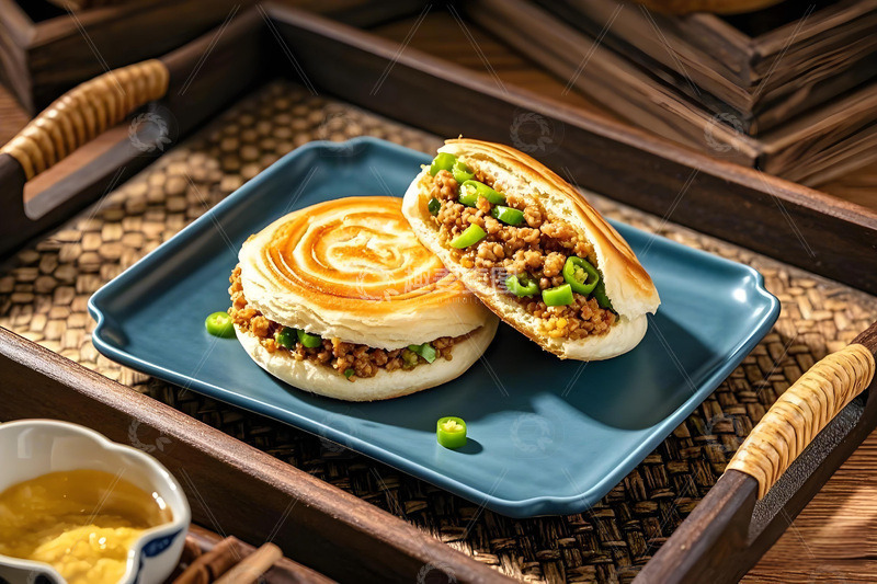高清大图下载【趣麦麦图】陕西美食肉夹馍摄影图1