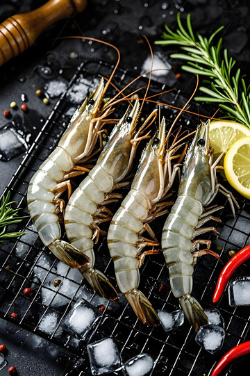 海鲜大虾生鲜摄影图