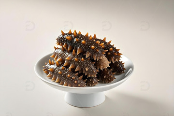 美味生鲜海参摄影图