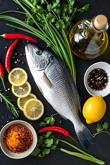 美味海鲜鲜鱼摄影图