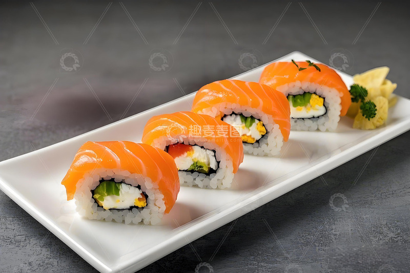 日式料理寿司摄影图