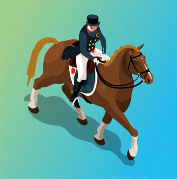 骑马马术插画