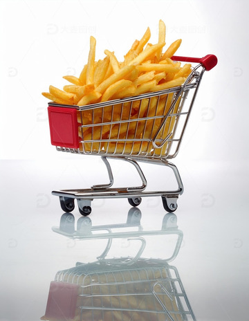 购物车里的美味：薯条的趣味展示1