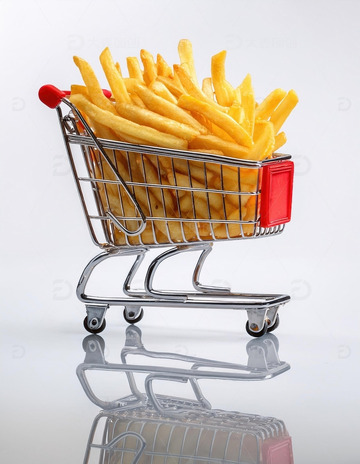 购物车里的美味：薯条的趣味展示