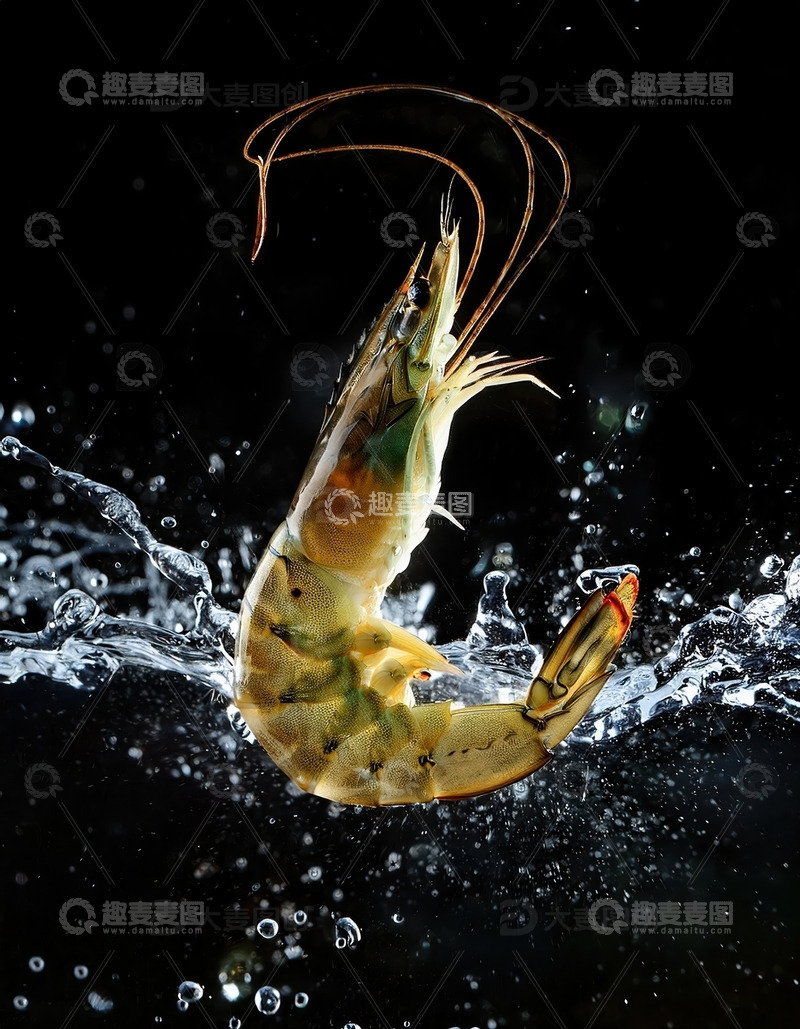 高清大图下载【趣麦麦图】暗夜精灵：虾的水中芭蕾1