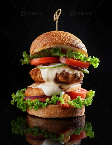 层层叠叠的美味：超级多层鸡肉汉堡2