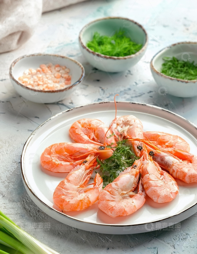 高清大图下载【趣麦麦图】清新美味：白灼虾的简约艺术9