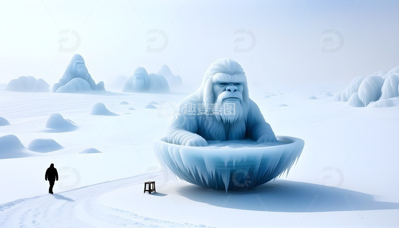 高清大图下载【趣麦麦图】雪山环绕的金属浴