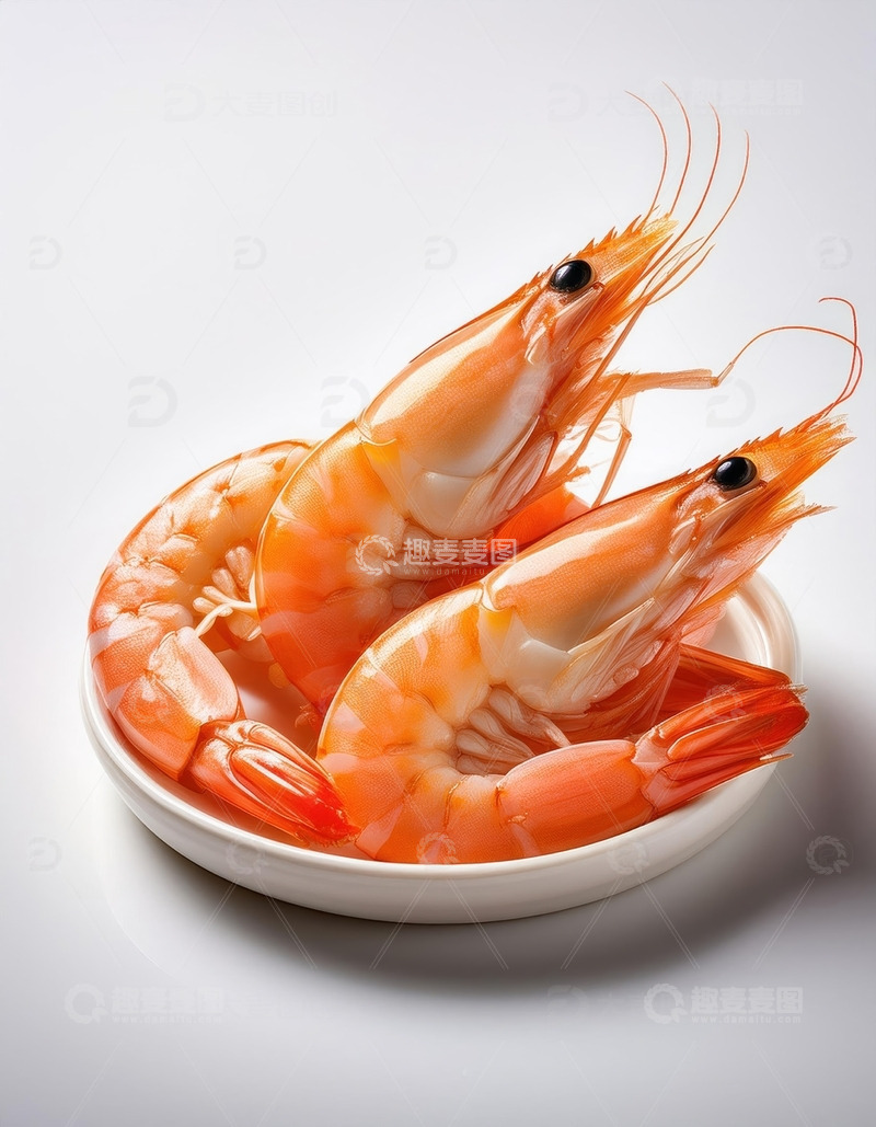 高清大图下载【趣麦麦图】清新美味：白灼虾的简约艺术7