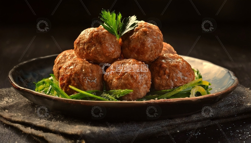 高清大图下载【趣麦麦图】碗里手打潮汕牛肉丸