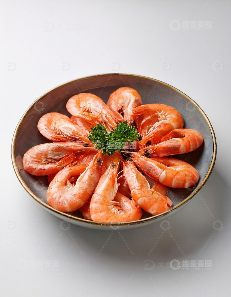 高清大图下载【趣麦麦图】清新美味：白灼虾的简约艺术3