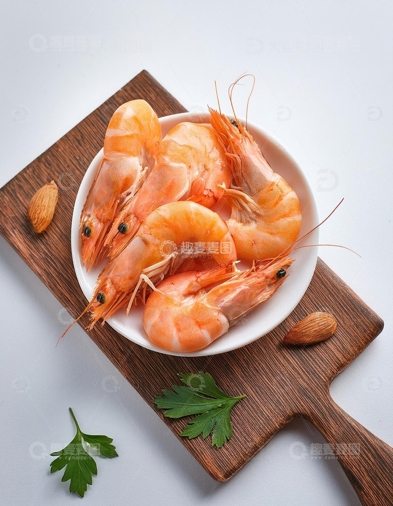 高清大图下载【趣麦麦图】清新美味：白灼虾的简约艺术8