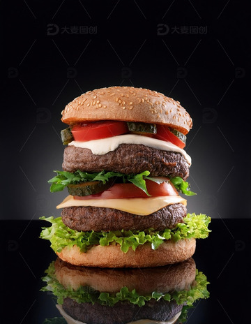 层层叠叠的美味：超级多层牛肉汉堡1