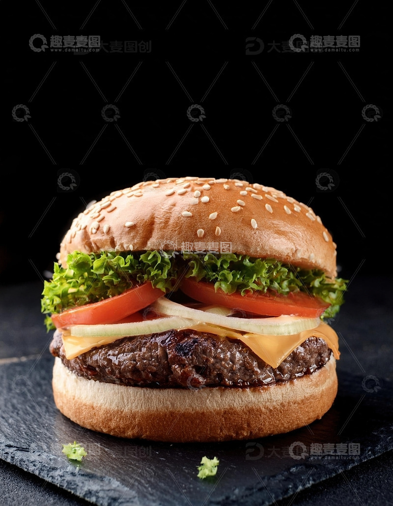 高清大图下载【趣麦麦图】层层叠叠的美味：超级多层牛肉汉堡2