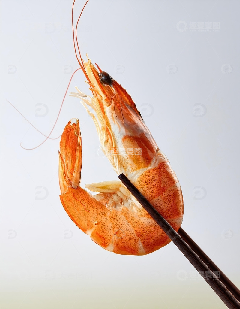 高清大图下载【趣麦麦图】东方美食：筷子与虾的和谐2