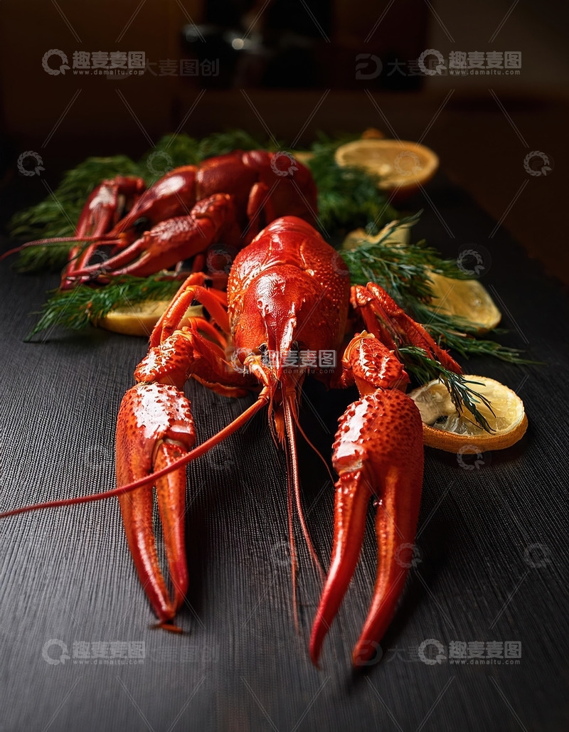高清大图下载【趣麦麦图】鲜红大龙虾 - 海洋的珍贵馈赠