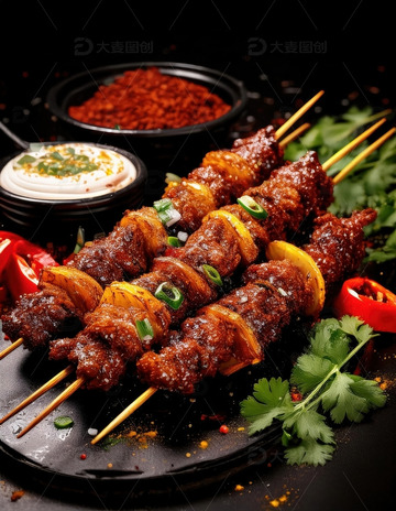 炭火烤肉串 - 肉香四溢的烧烤盛宴