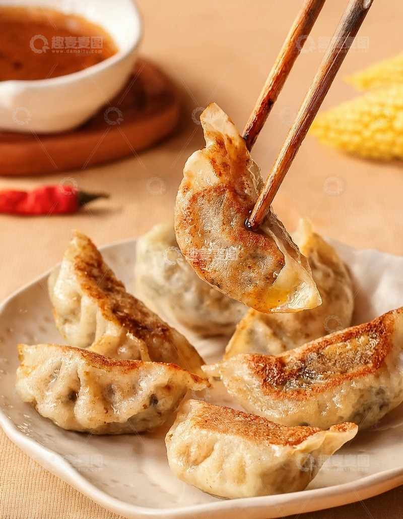 高清大图下载【趣麦麦图】金黄酥脆：煎饺的美味艺术14