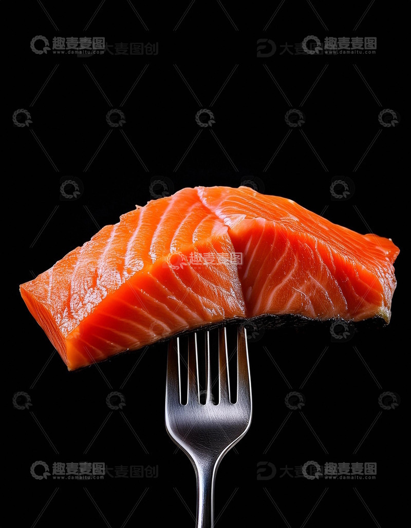 高清大图下载【趣麦麦图】新鲜三文鱼刺身 - 深海的美味馈赠盘4