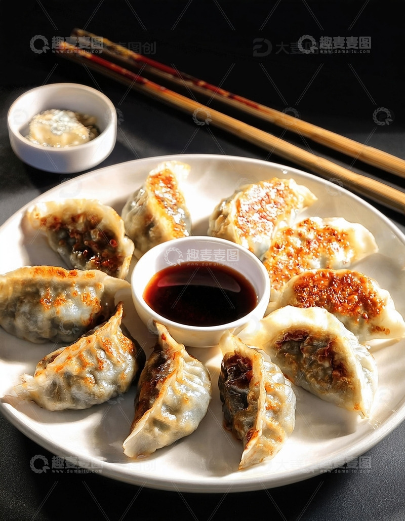 高清大图下载【趣麦麦图】传统美食：香煎饺子的诱人时刻19