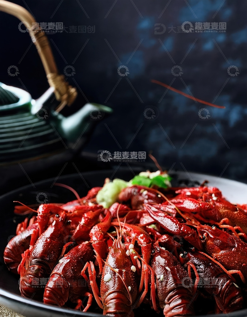 高清大图下载【趣麦麦图】麻辣小龙虾 - 夜宵的红色诱惑2