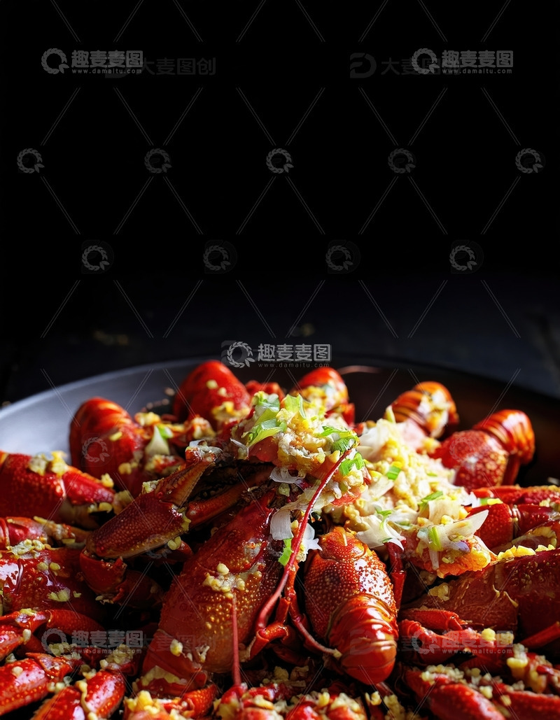 高清大图下载【趣麦麦图】蒜香小龙虾 - 美食的热辣之选1