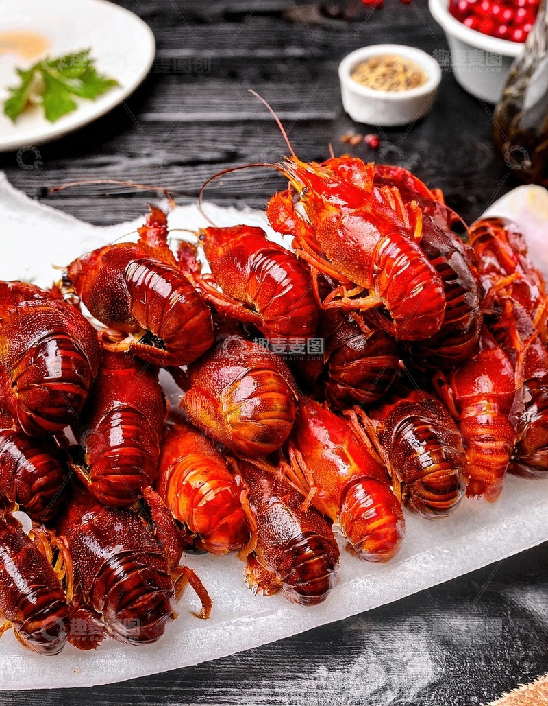 高清大图下载【趣麦麦图】麻辣小龙虾 - 夜宵的红色诱惑4