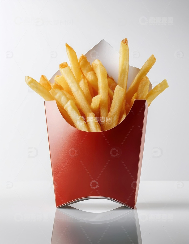 高清大图下载【趣麦麦图】纸盒里的炸薯条