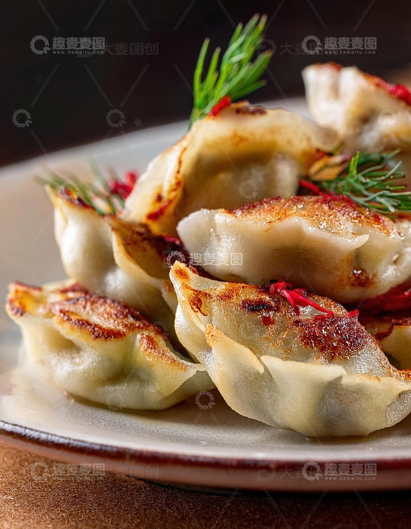 高清大图下载【趣麦麦图】简单而美味：煎至金黄的饺子31