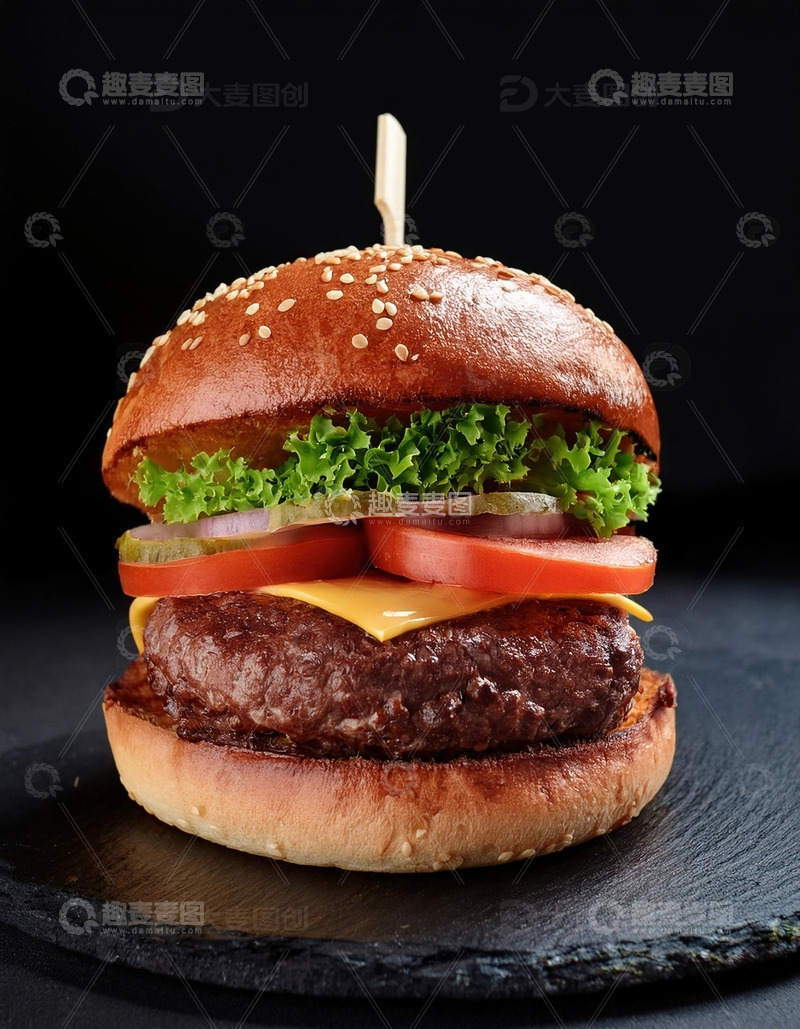 高清大图下载【趣麦麦图】层层叠叠的美味：超级多层牛肉汉堡9