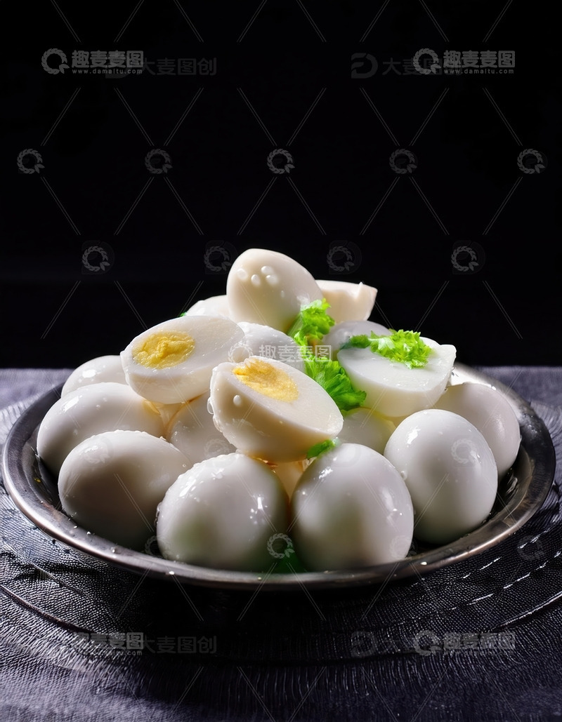 高清大图下载【趣麦麦图】鹌鹑蛋拼盘 - 精致美食的艺术呈现8