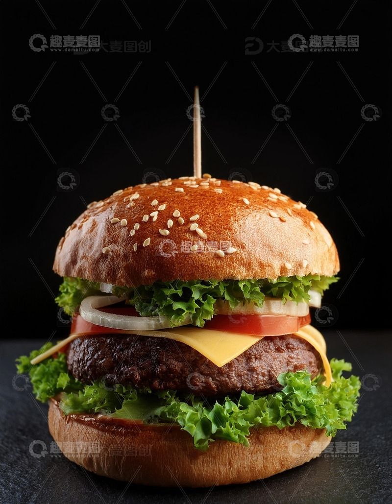 高清大图下载【趣麦麦图】层层叠叠的美味：超级多层牛肉汉堡8
