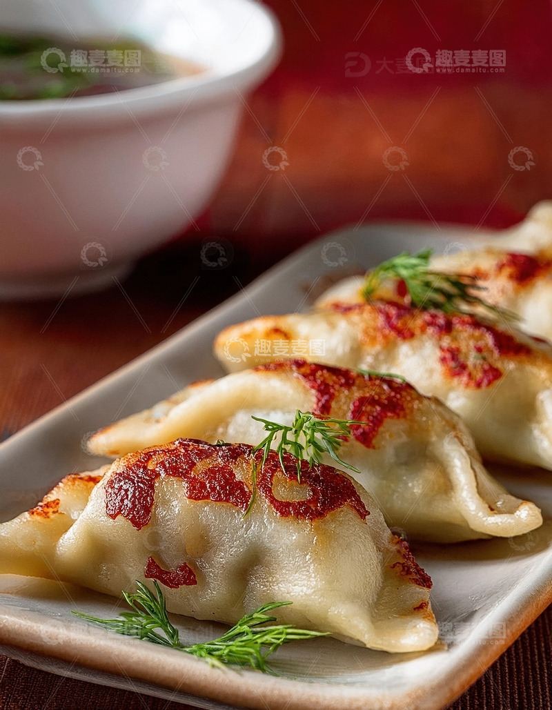 高清大图下载【趣麦麦图】简单而美味：煎至金黄的饺子19