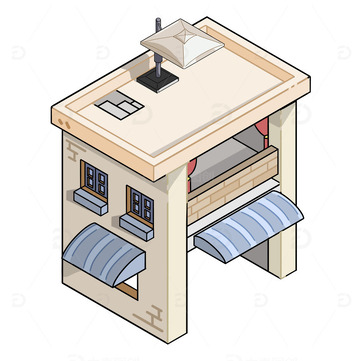 2.5d商铺建筑免扣元素