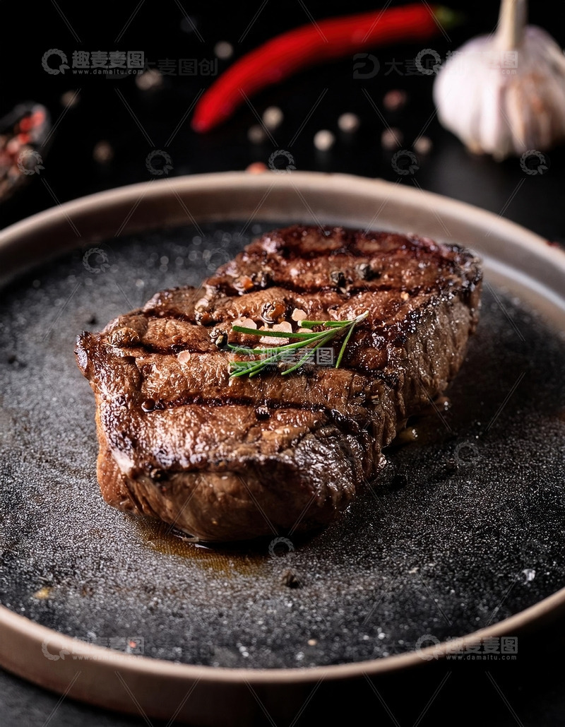 高清大图下载【趣麦麦图】顶级牛排与精致配菜的盛宴16
