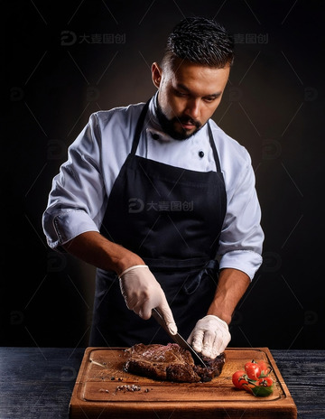 专业厨师的牛排切割艺术2