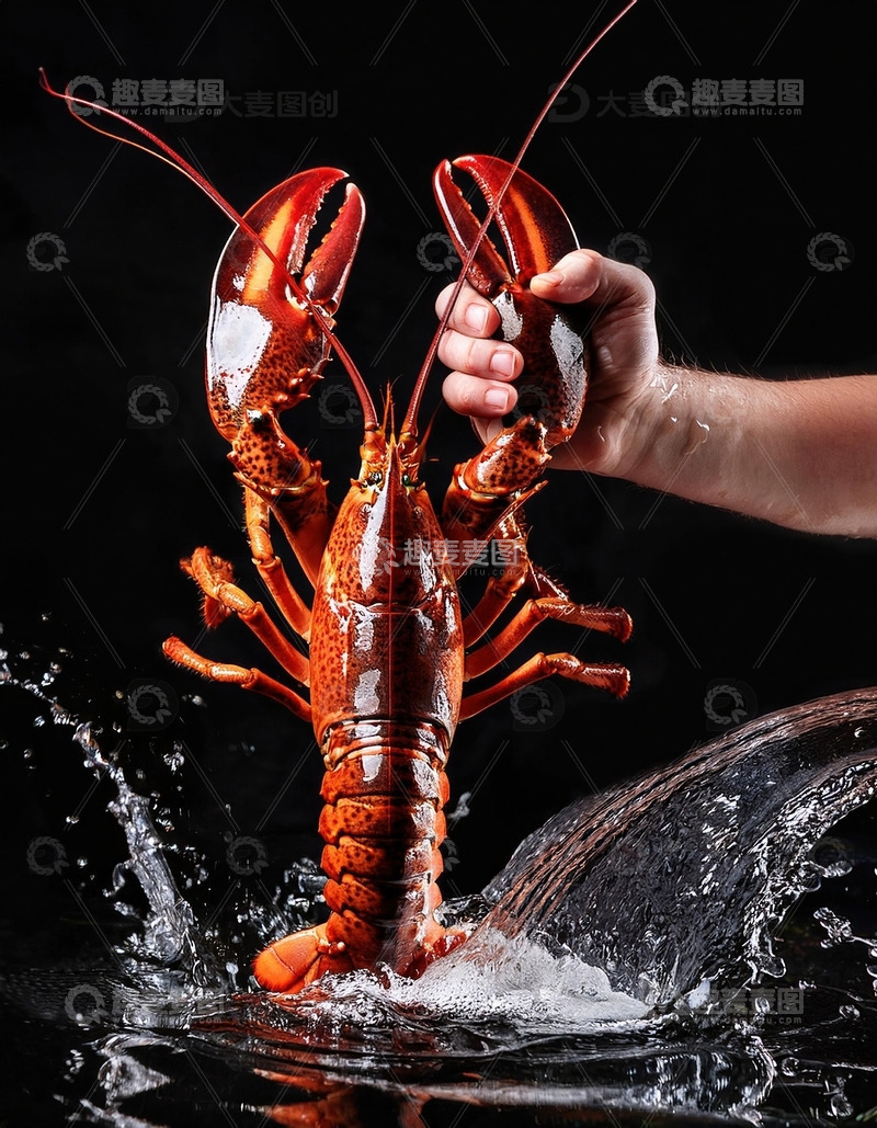 高清大图下载【趣麦麦图】红色海洋珍宝：波士顿龙虾的美味展示4