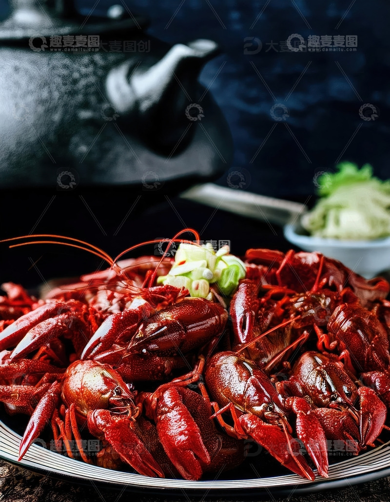 高清大图下载【趣麦麦图】麻辣小龙虾 - 夜宵的红色诱惑6