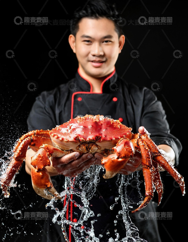 高清大图下载【趣麦麦图】海鲜至尊：帝王蟹的华丽展示