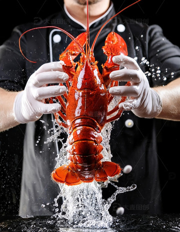 红色海洋珍宝：波士顿龙虾的美味展示1