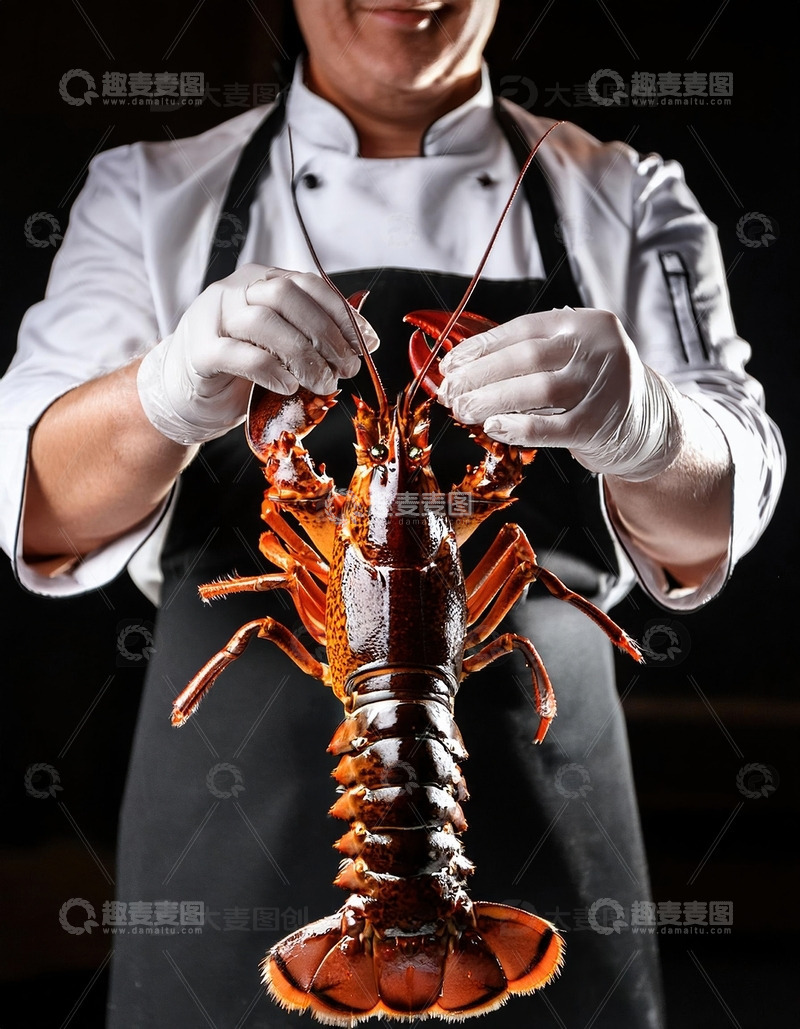 高清大图下载【趣麦麦图】红色海洋珍宝：波士顿龙虾的美味展示2