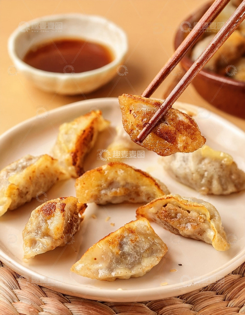 高清大图下载【趣麦麦图】金黄酥脆：煎饺的美味艺术31