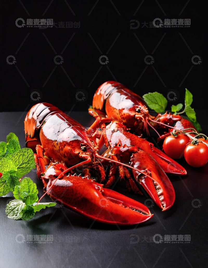 高清大图下载【趣麦麦图】红色海洋珍宝：波士顿龙虾的美味展示3