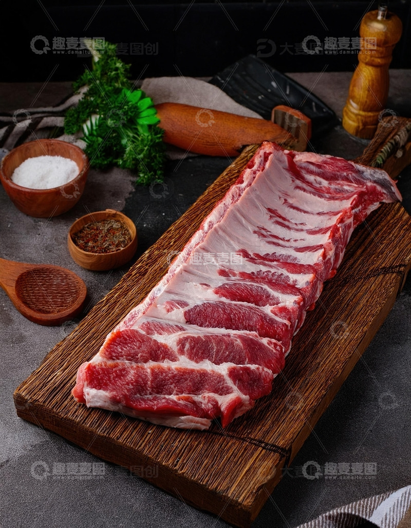 高清大图下载【趣麦麦图】猪肉盛宴-猪肉不同部位展示