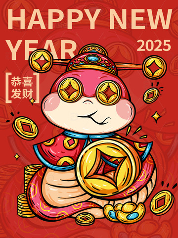 新年春节蛇年宣传海报