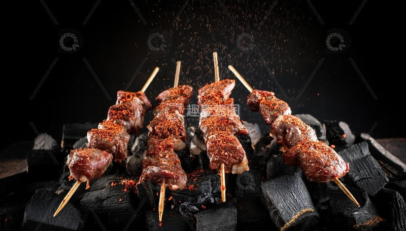 高清大图下载【趣麦麦图】烤肉串-烧烤美食摄影3