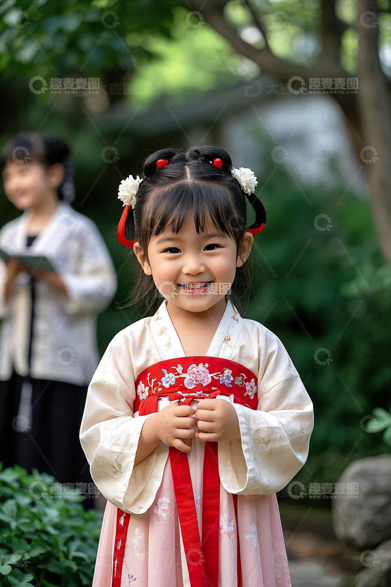 高清大图下载【趣麦麦图】穿汉服的可爱小女孩11