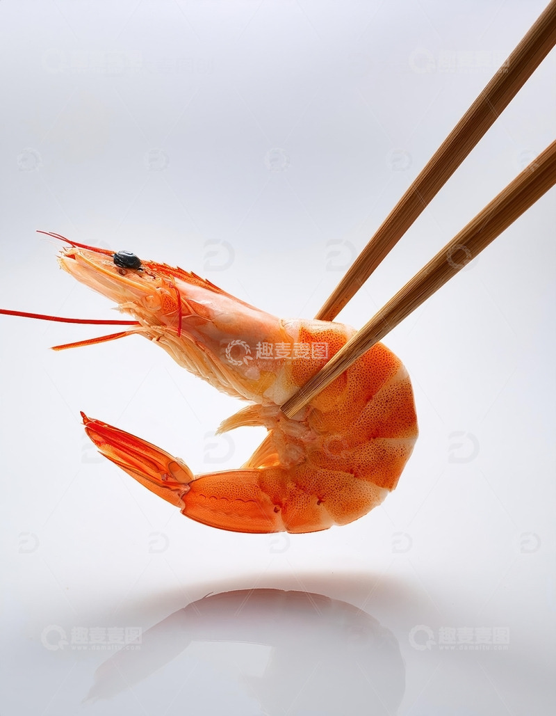 高清大图下载【趣麦麦图】东方美食：筷子与虾的和谐5
